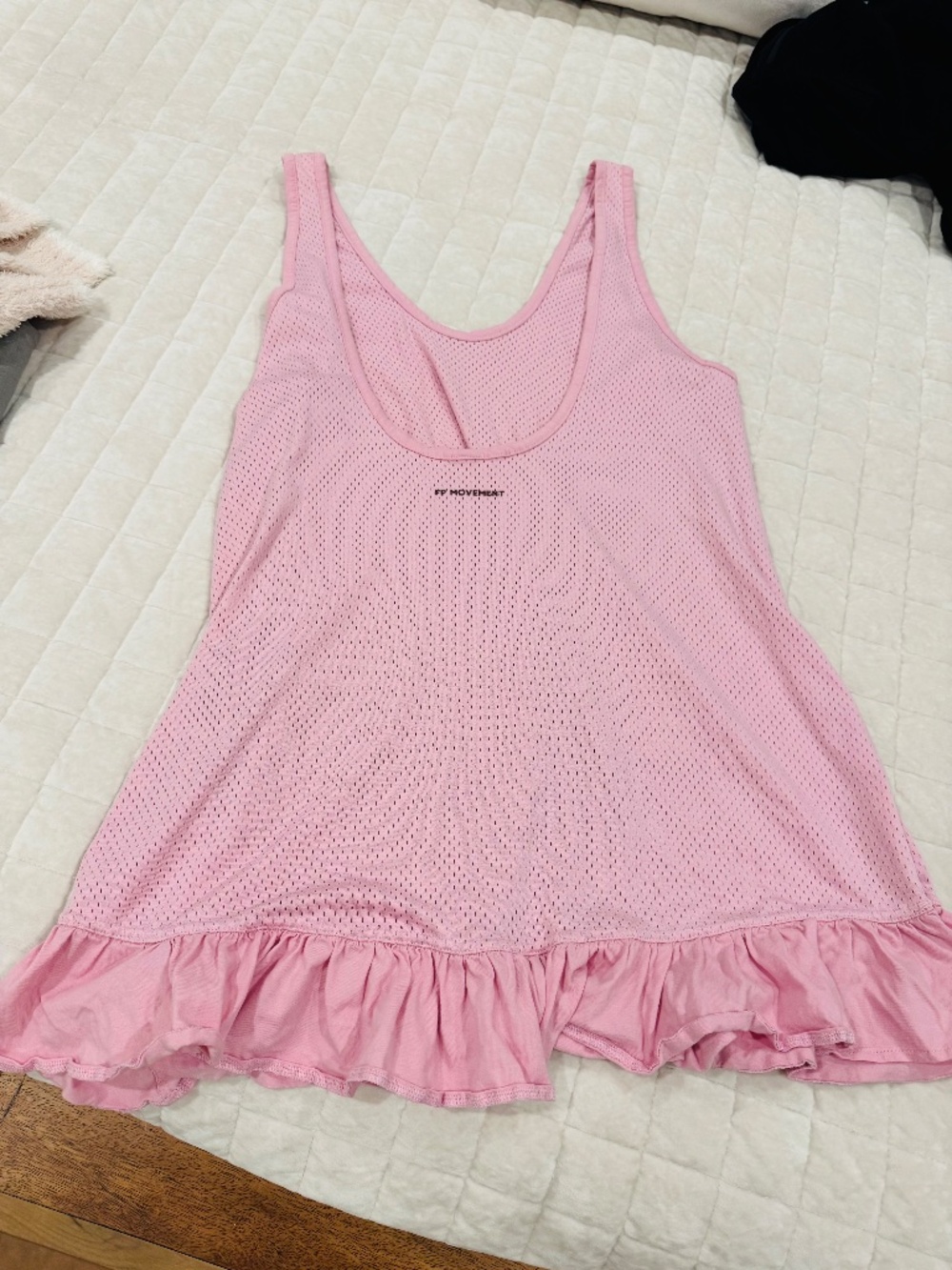 Free People Pink Mesh Ruffle Tank - Picture 3 of 5
